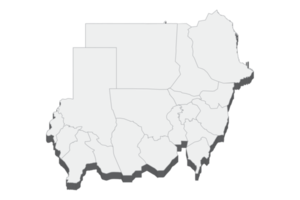 3D map illustration of Sudan png