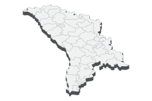 Illustrazione della mappa 3d della Moldavia png