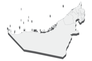 3D map illustration of United Arab Emirates png