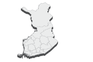 3D map illustration of Finland png