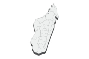 Ilustración de mapa 3d de madagascar png