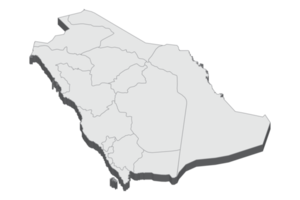 ilustração do mapa 3D da Arábia Saudita png