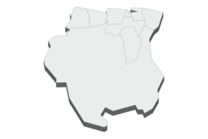 Illustrazione della mappa 3D del Suriname png