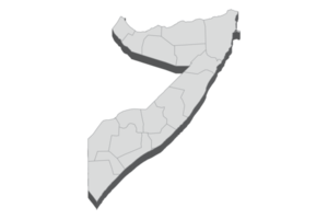 Illustrazione della mappa 3d della Somalia png