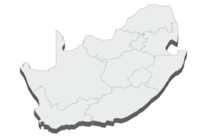 3D map illustration of South Africa png