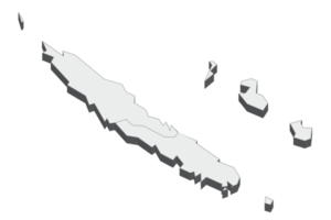 Illustration de la carte 3d de la nouvelle calédonie png