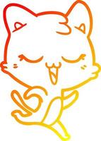 warm gradient line drawing cartoon cat vector