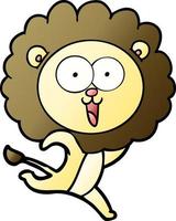 happy cartoon lion vector