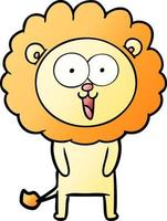 happy cartoon lion vector