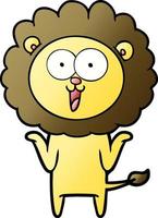 happy cartoon lion vector