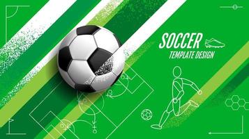 Soccer Template design , Football banner, Sport layout design, green Theme,  vector