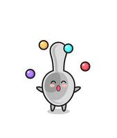 the spoon circus cartoon juggling a ball vector