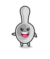 spoon cartoon with very excited pose vector