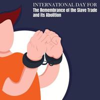 ilustración gráfica vectorial de un hombre esposado con cadenas, perfecto para el día internacional, celebración, tarjeta de felicitación, etc. vector