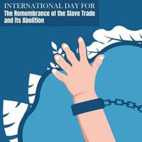 illustration vector graphic of hands waving up shackled by chains, showing leaf, perfect for international day, celebrate, greeting card, etc