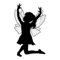 cute fairy silhouette illustration vector