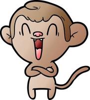 cartoon laughing monkey vector