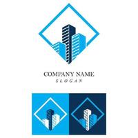 diseño de logotipo de construcción de edificios creativos vector