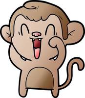 cartoon laughing monkey vector