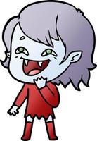 cartoon laughing vampire girl vector