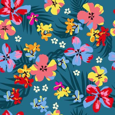 Pattern flower seamless, silhouette of blooming,  hand drawn botanical, Floral leaf for spring and Summer time, natural ornaments for textile,  fabric, wallpaper, texture design.