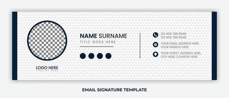 diseño de plantilla de firma de correo electrónico minimalista o pie de página de correo electrónico y portada personal de redes sociales vector