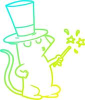 cold gradient line drawing cartoon mouse magician vector