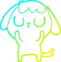 cold gradient line drawing cute cartoon dog vector