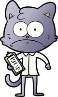 cartoon cat with clipboard vector