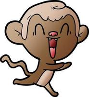 cartoon laughing monkey vector