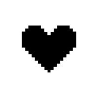 Heart-Shaped. Love Icon Symbol for Pictogram, App, Website, Logo or Graphic Design Element. Pixel Art Style Illustration. Vector Illustration