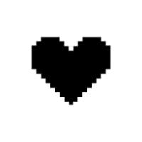 Heart-Shaped. Love Icon Symbol for Pictogram, App, Website, Logo or Graphic Design Element. Pixel Art Style Illustration. Vector Illustration