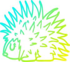 cold gradient line drawing cartoon spiky hedgehog vector