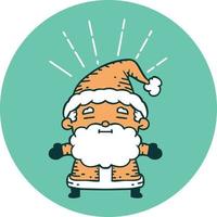 icon of a tattoo style santa claus christmas character vector