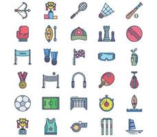 Sports and Games icon set vector