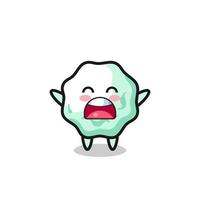 cute chewing gum mascot with a yawn expression vector