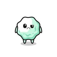 the mascot of the chewing gum with sceptical face vector