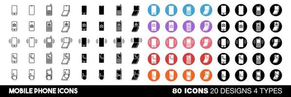 Mobile icons vector set collection graphic design