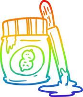 rainbow gradient line drawing jar of peanut butter vector