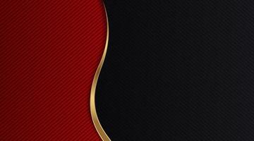 simple abstract background, red and black, with gold border vector