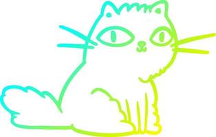 cold gradient line drawing cat looking right at you vector