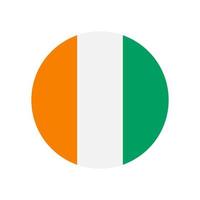 Ivory Coast vector flag circle isolated on white background