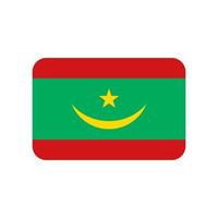 Mauritania vector flag with rounded corners isolated on white background