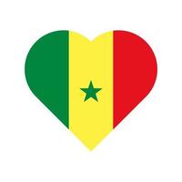 Senegal vector flag heart isolated on white background