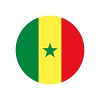 círculo de bandera de vector de senegal aislado sobre fondo blanco