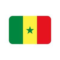 Senegal vector flag with rounded corners isolated on white background