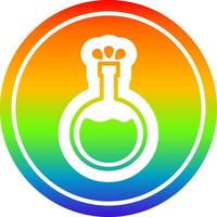 science experiment circular in rainbow spectrum vector