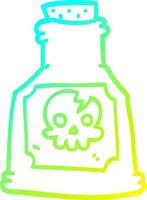 cold gradient line drawing cartoon poison in a bottle vector