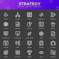Strategy icon pack with black color vector