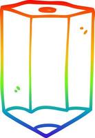 rainbow gradient line drawing cartoon colored pencil vector